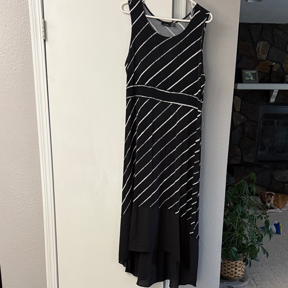 Black and White Striped Women's Dress